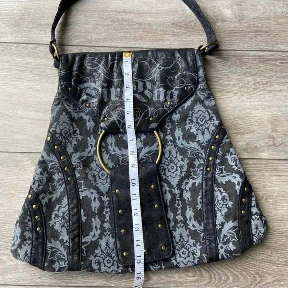 Skull Dust Bag  Canvas Studded Tote Shoulder Bag - Picture 11 of 13